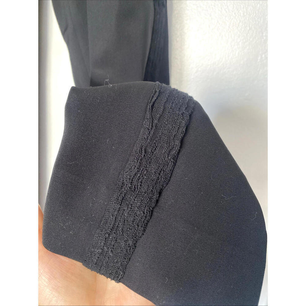 Vintage 04A Chanel FR-36/38 Pants Black Wool Silk Tuxedo Detail Trousers 2004